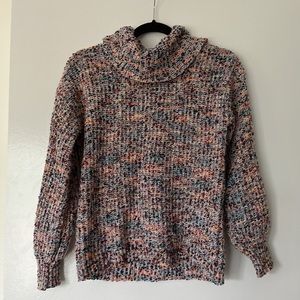 Soft Rainbow Cowl Neck Sweater